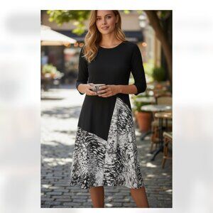 NWOT ZARA Contrasting Dress Animal Print Asymmetrical